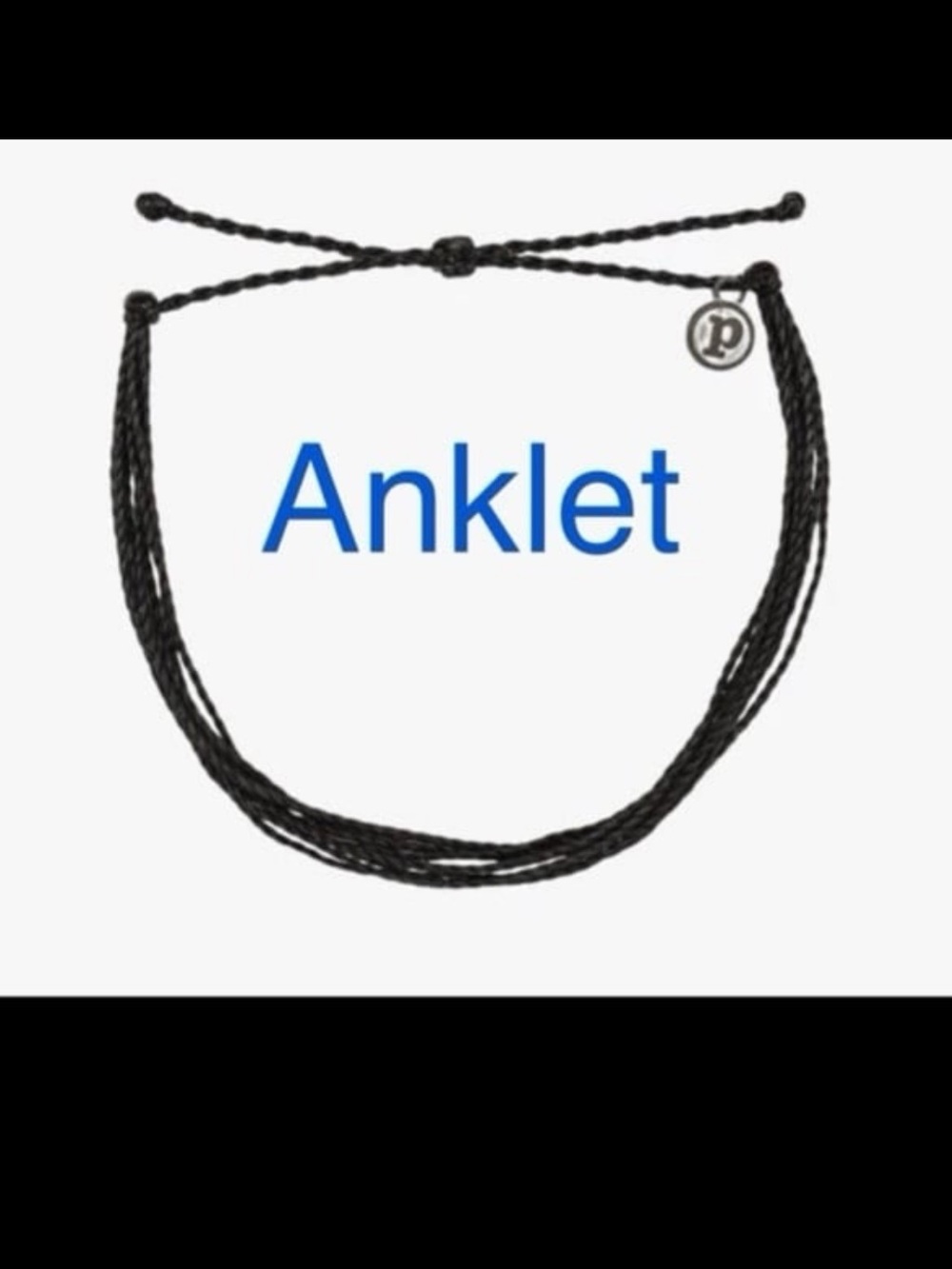 PURA VIDA Anklet Black Unisex NEW! Unisex Adjustable LAST ONE